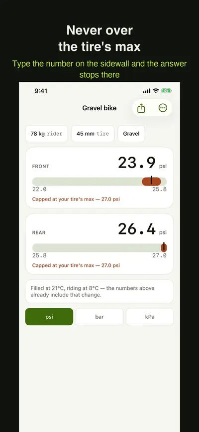 Bike Tire Pressure: Any Width 화면 3