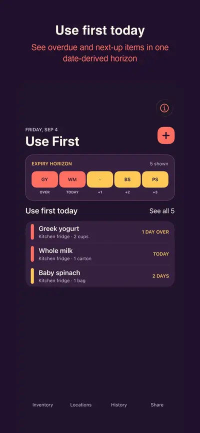 Expiration Tracker: Use First 화면 1