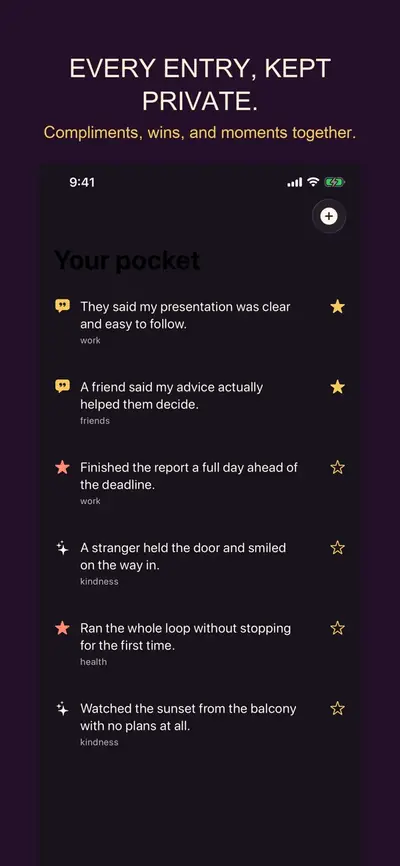 BrightPocket: Compliment Log 화면 2