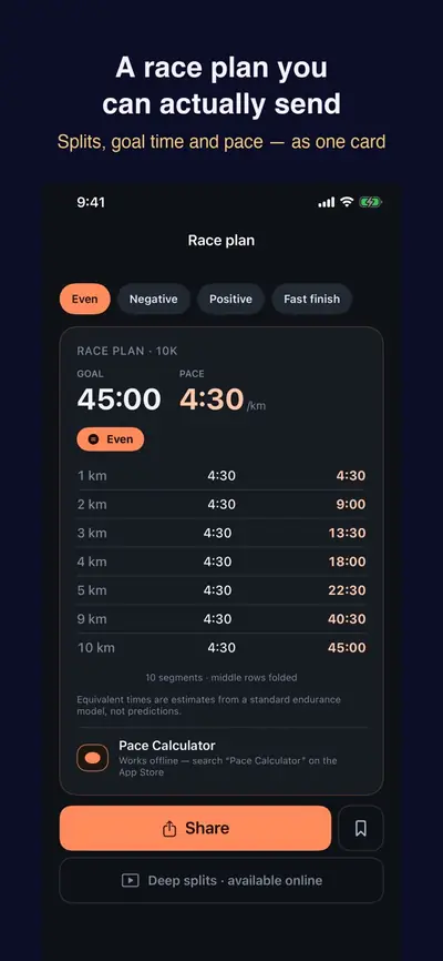 Pace Calculator: Race Plan 화면 2