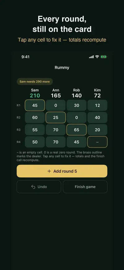 Score Keeper: Card & Board 화면 2