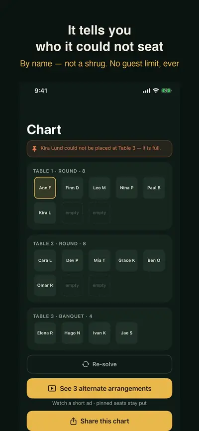 Seating Chart: Seat Rules 화면 1