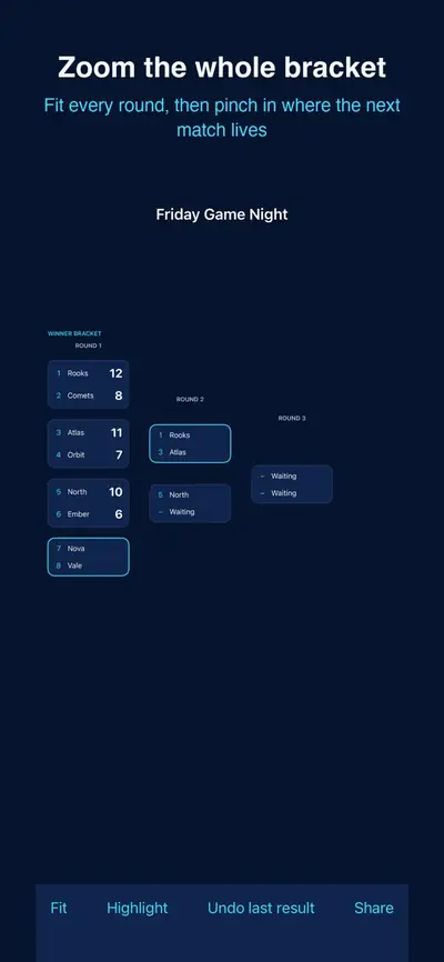 Tournament Bracket: Undo Safe 화면 1