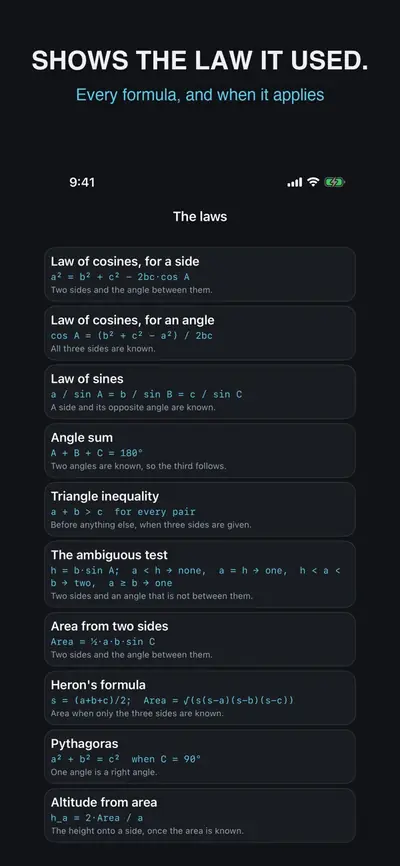 Triangle Solver Two Answers 화면 3